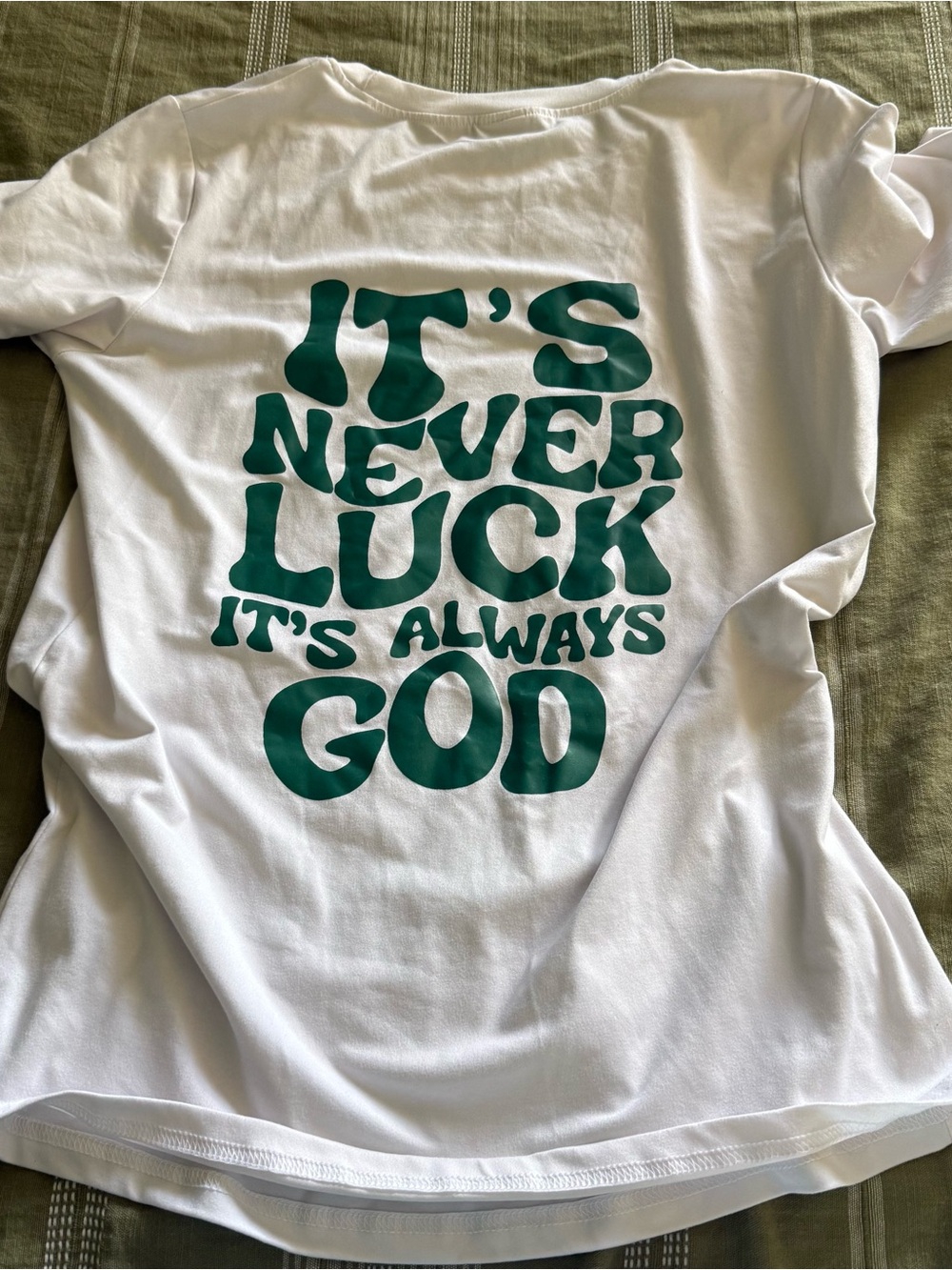 White and Green Tee